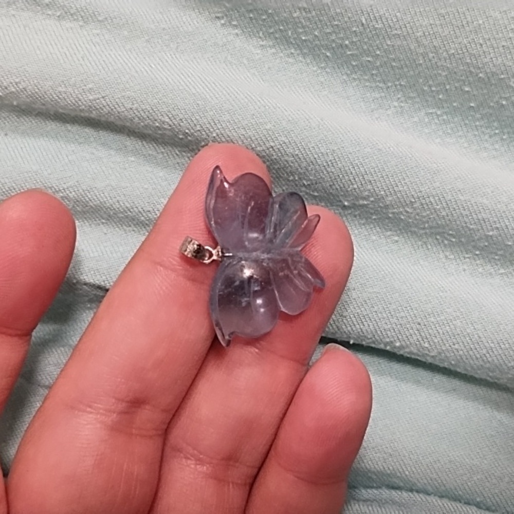 Aquamarine butterfly pendant